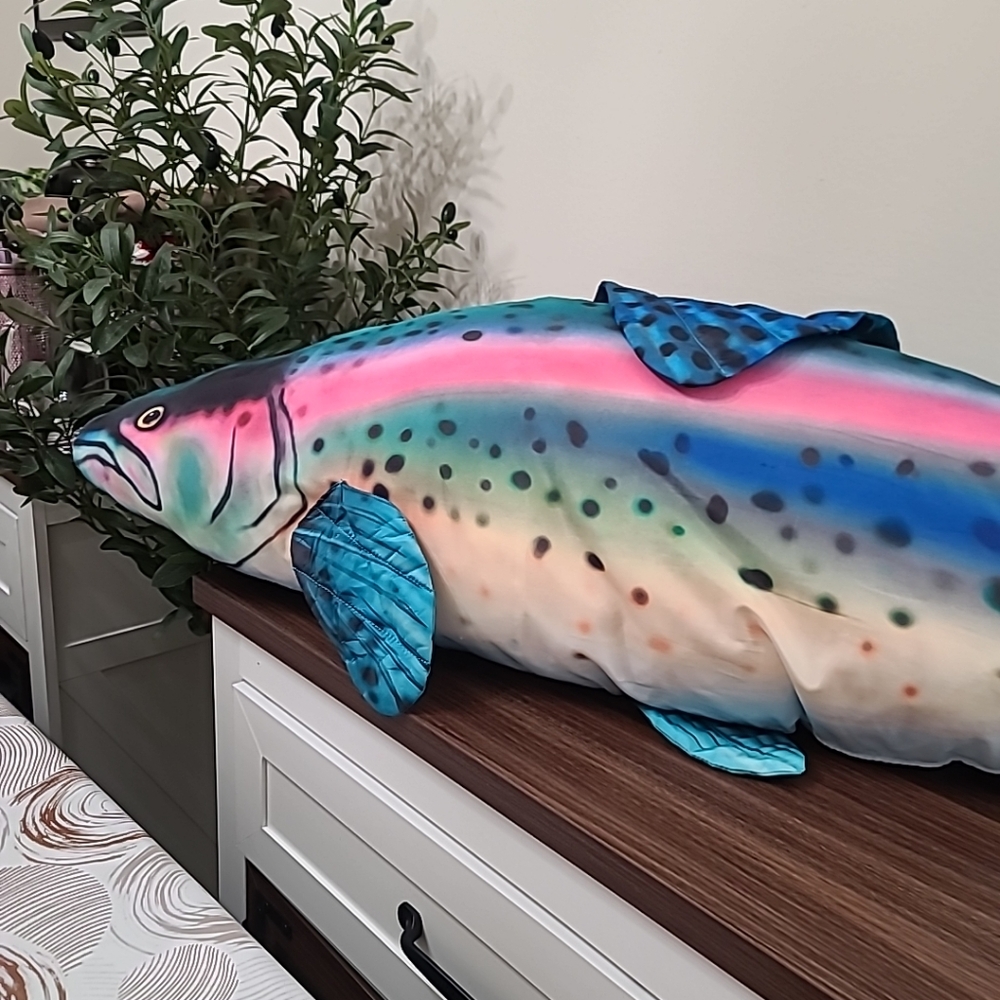 Rainbow Trout 48” GIANT Stuffed Toy Plush Pillow TreeHouse Kid Large Jumbo Fish